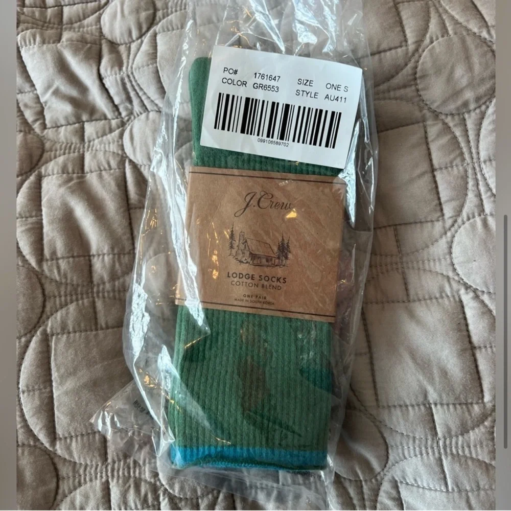 J.Crew Green and Blue Lodge Socks